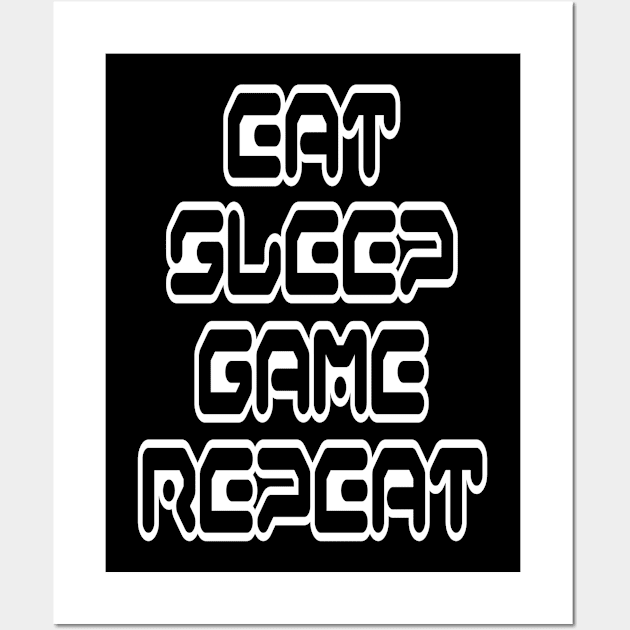 Eat, Sleep, Game, Repeat Wall Art by Vitalitee